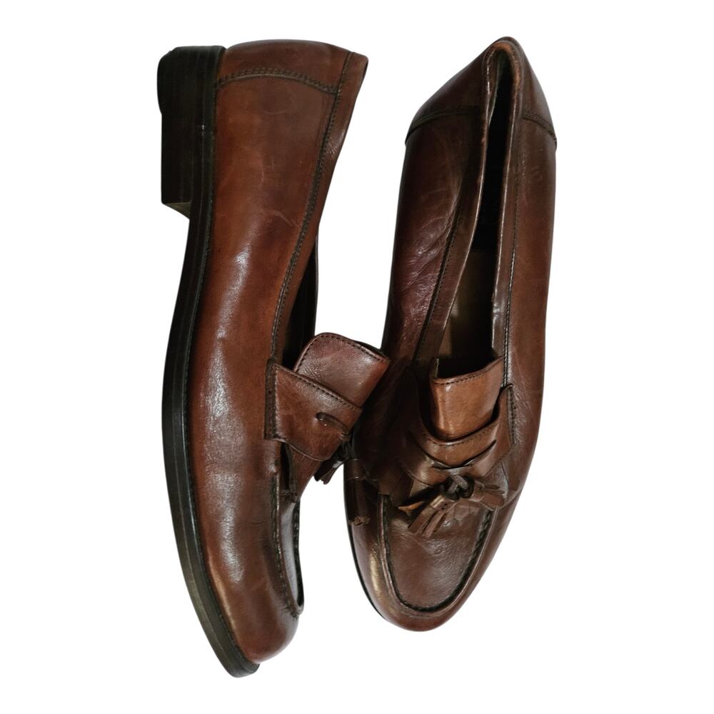 Regency Collection Angelo Rossi Brown Leather Tassel Kiltie Loafers Men’s 10.5 M